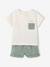 Ensemble short t-shirt à personnaliser noisette+vert sauge - vertbaudet enfant 