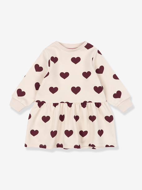 Robe sweat évasée blanc+rose - vertbaudet enfant 
