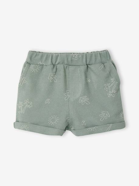 Set met short en T-shirt om te personaliseren hazelnoot+saliegroen - vertbaudet enfant 