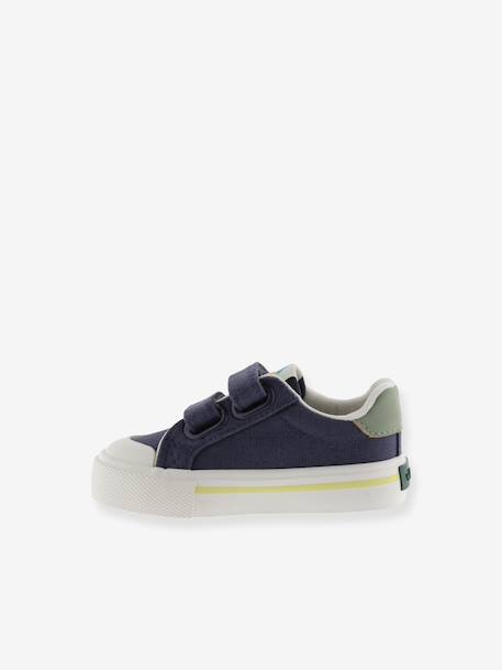 Baskets enfant en toile couleur Tribu Tiras Lona bleu jean+rose - vertbaudet enfant 
