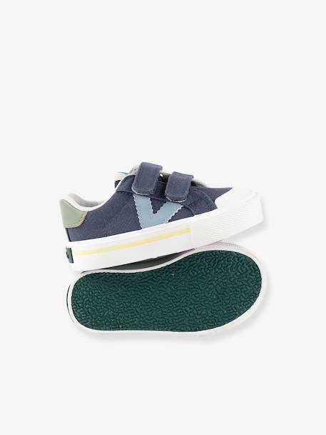 Baskets enfant en toile couleur Tribu Tiras Lona bleu jean+rose - vertbaudet enfant 