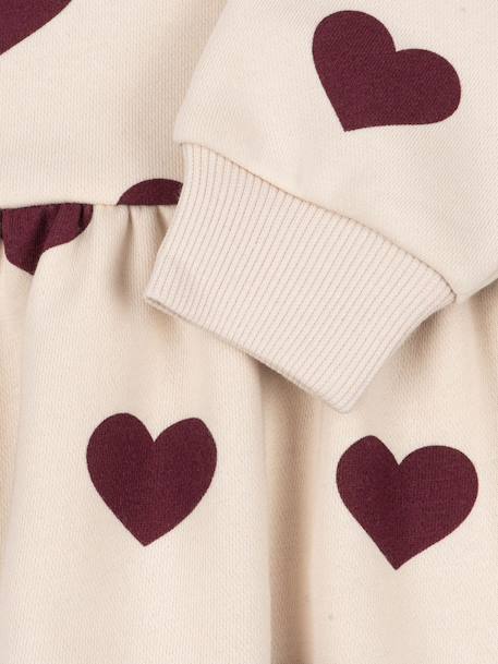 Robe sweat évasée blanc+rose - vertbaudet enfant 