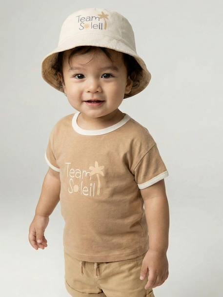 T-shirt baby jongen van biologisch katoen pecannoot - vertbaudet enfant 