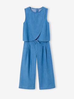 -Ensemble pantacourt top denim léger