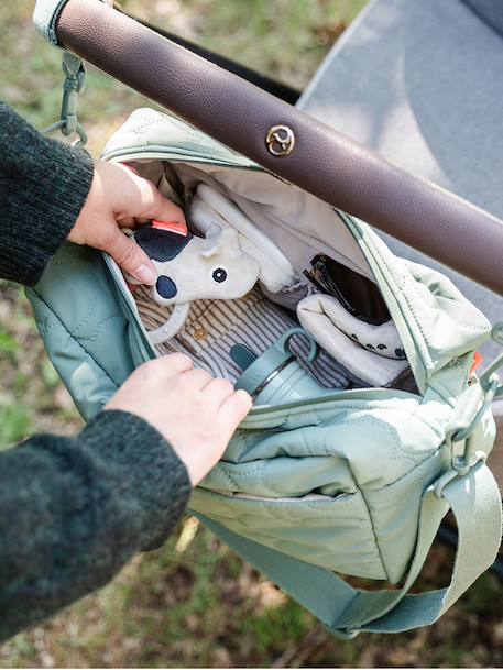 Gewatteerde kinderwagentas groen+zandbeige - vertbaudet enfant 