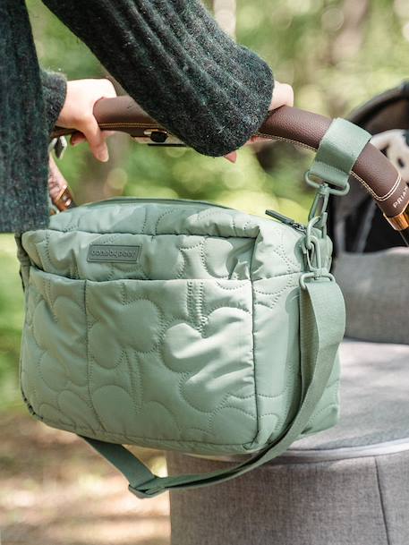 Sac de poussette matelassé sable+vert - vertbaudet enfant 