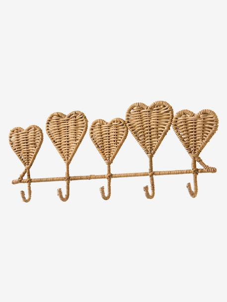 Patère cœurs rotin 5 crochets bois - vertbaudet enfant 