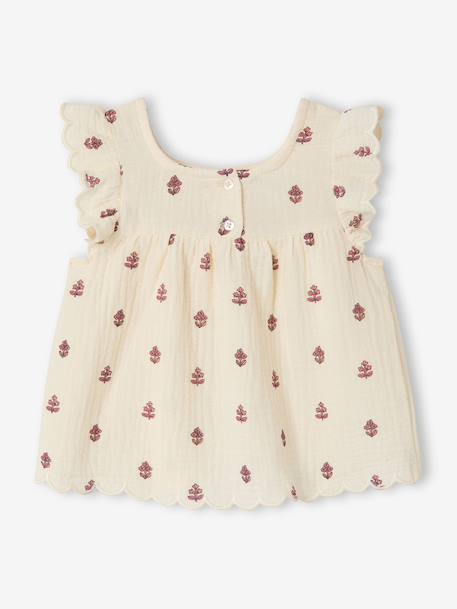 Blouse imprimée sans manche écru - vertbaudet enfant 