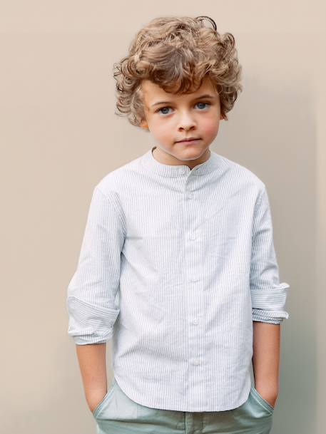Chemise col mao garçon vert sauge - vertbaudet enfant 