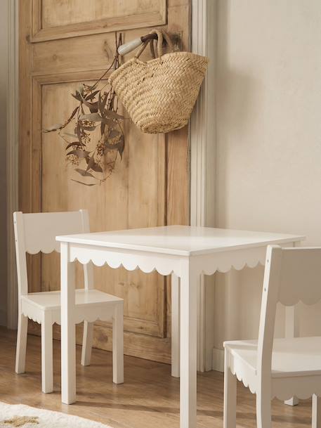 Tafel en 2 kinderstoelen met feston wit - vertbaudet enfant 
