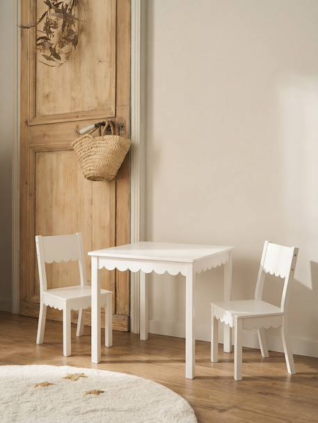Tafel en 2 kinderstoelen met feston wit - vertbaudet enfant 