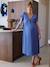 Robe longue grossesse et allaitement bleu grisé+rose - vertbaudet enfant 