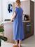 Robe longue grossesse et allaitement bleu grisé+rose - vertbaudet enfant 