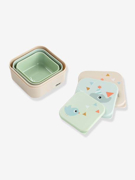 Set van 3 DONE BY DEER dozen Deer Friends groen+meerkleurig+nude+zandbeige - vertbaudet enfant 