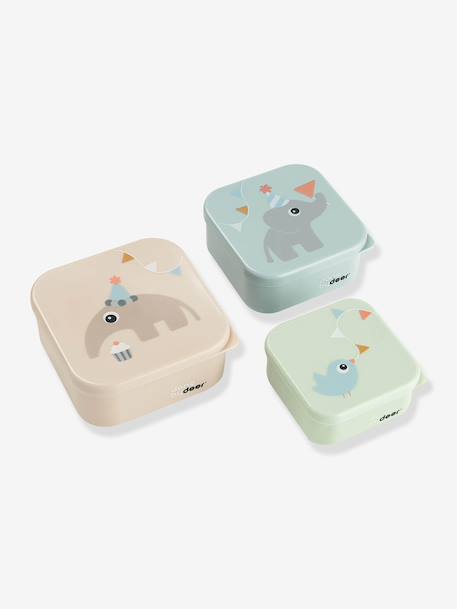Set van 3 DONE BY DEER dozen Deer Friends groen+meerkleurig+nude+zandbeige - vertbaudet enfant 