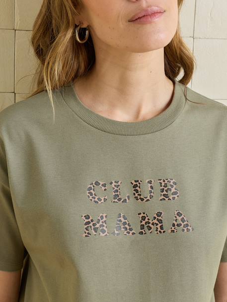 T-shirt de grossesse en coton biologique* personnalisable cappuccino+écru+kaki - vertbaudet enfant 