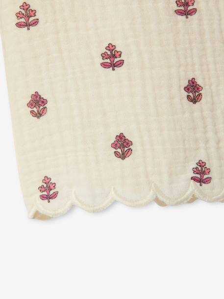 Pantalon large bébé fille gaze coton écru - vertbaudet enfant 
