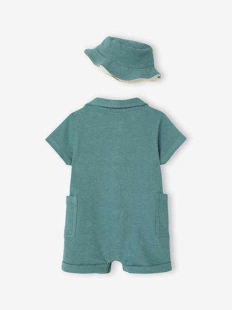 Set met babypakje en omkeerbaar hoedje smaragdgroen - vertbaudet enfant 