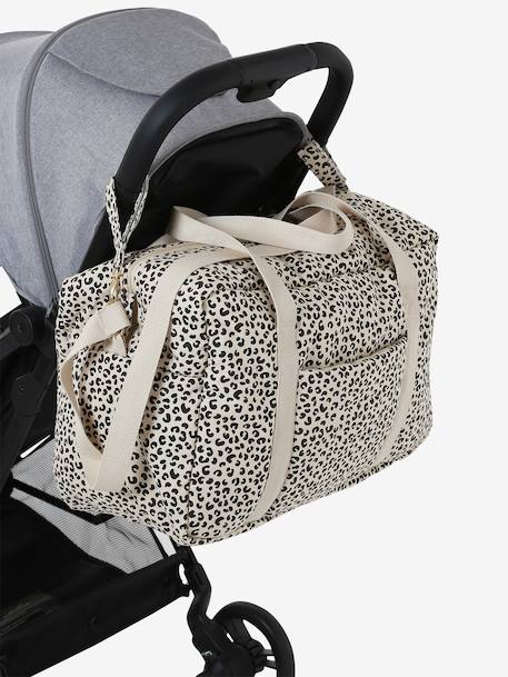 Luiertas Canvas club luipaard beige, bedrukt+touw - vertbaudet enfant 