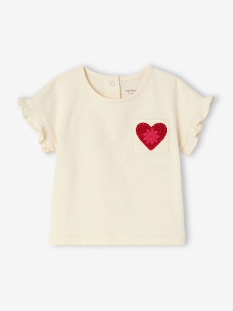T-shirt manches courtes bébé fille écru - vertbaudet enfant 