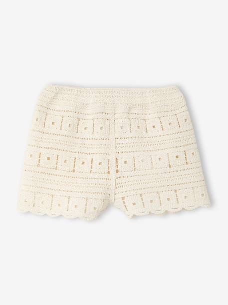 Ensemble top short bébé fille crochet écru - vertbaudet enfant 