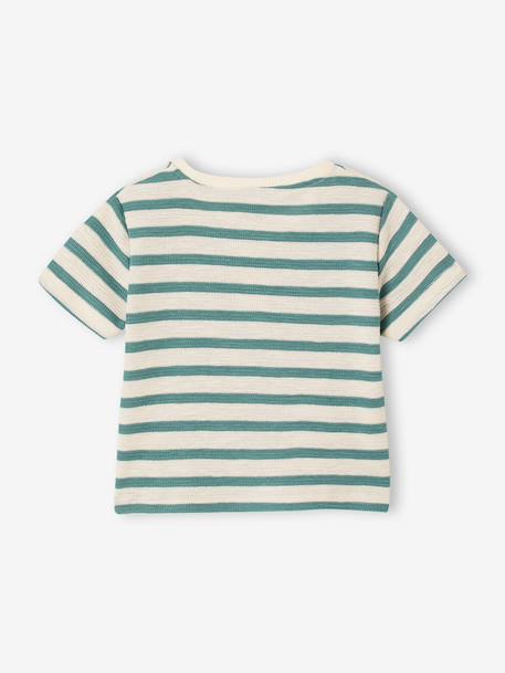 T-shirt baby biologisch katoen blauw+smaragdgroen - vertbaudet enfant 