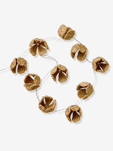 Guirlande lumineuse rotin tressées fleurs beige - vertbaudet enfant 