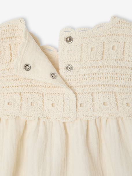 Ensemble top short bébé fille crochet écru - vertbaudet enfant 