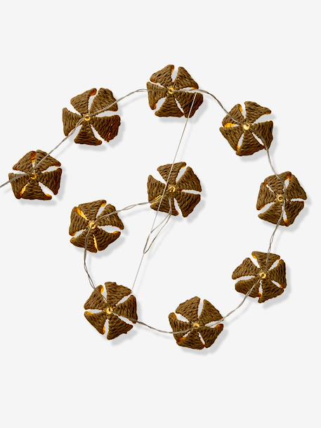 Guirlande lumineuse rotin tressées fleurs beige - vertbaudet enfant 