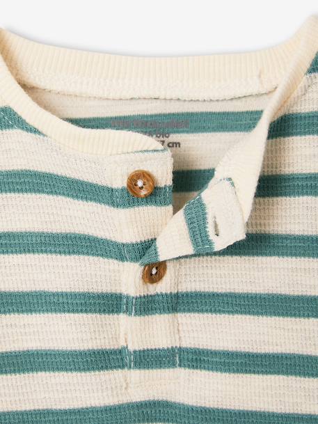 T-shirt bébé coton bio bleu+vert émeraude - vertbaudet enfant 