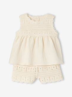 -Ensemble top short bébé fille crochet