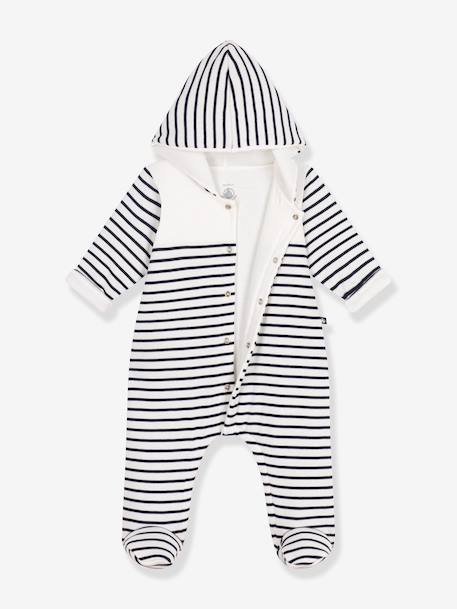 Combinaison bébé longue à capuche marine - vertbaudet enfant 