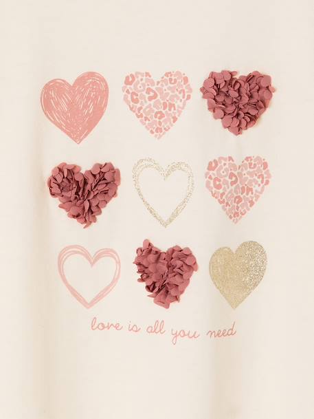T-shirt manches courtes cœurs écru - vertbaudet enfant 