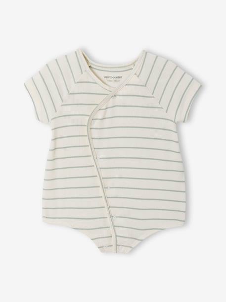 Set van 2 personaliseerbare combishorts voor baby's saliegroen - vertbaudet enfant 