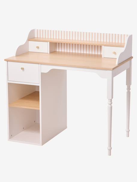 Houten kinderbureau met opbergruimtes ecru - vertbaudet enfant 