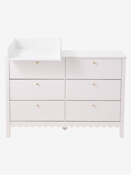 Commode enfant 6 tiroirs feston bois blanc - vertbaudet enfant 