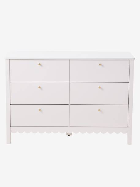 Commode enfant 6 tiroirs feston bois blanc - vertbaudet enfant 
