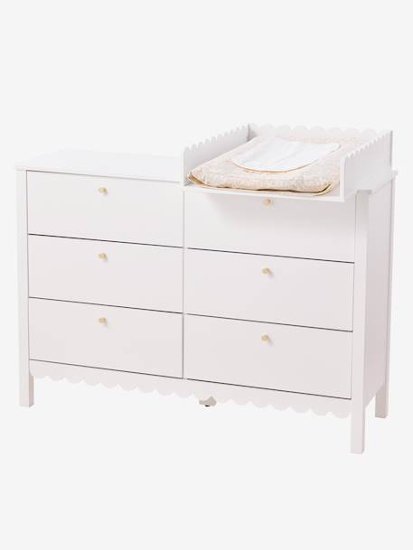 Commode enfant 6 tiroirs feston bois blanc - vertbaudet enfant 