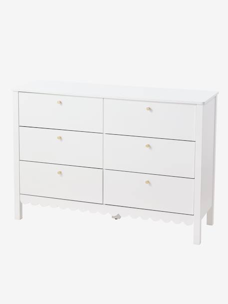 Commode enfant 6 tiroirs feston bois blanc - vertbaudet enfant 