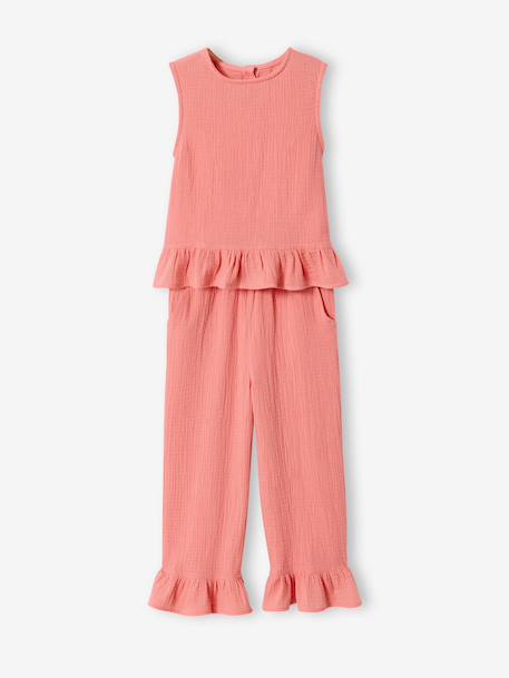 Fille-Ensemble-Ensemble blouse pantalon volants