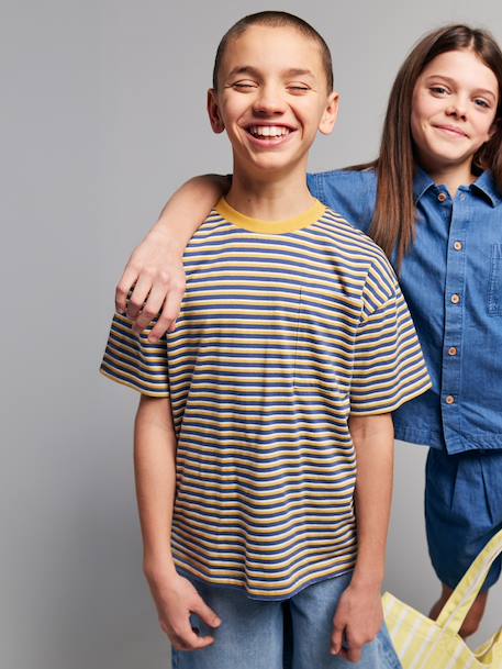 T-shirt manches courtes garçon rayé bleu - vertbaudet enfant 