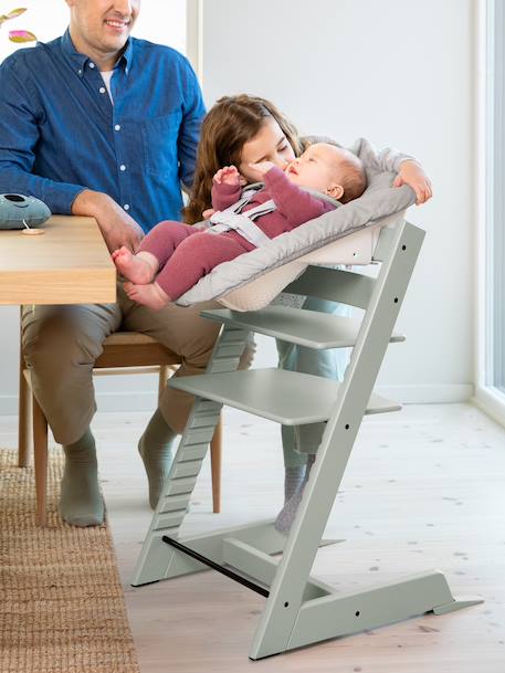 Chaise haute évolutive écru+gris - vertbaudet enfant 