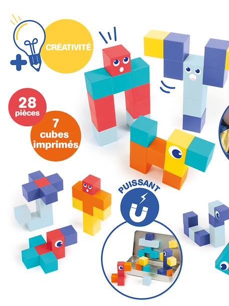 Magnetische kubussen 28 stuks meerkleurig - vertbaudet enfant 