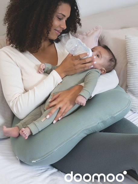 Borstvoedingskussen Softy Tetra beige+beige, bedrukt+groen - vertbaudet enfant 