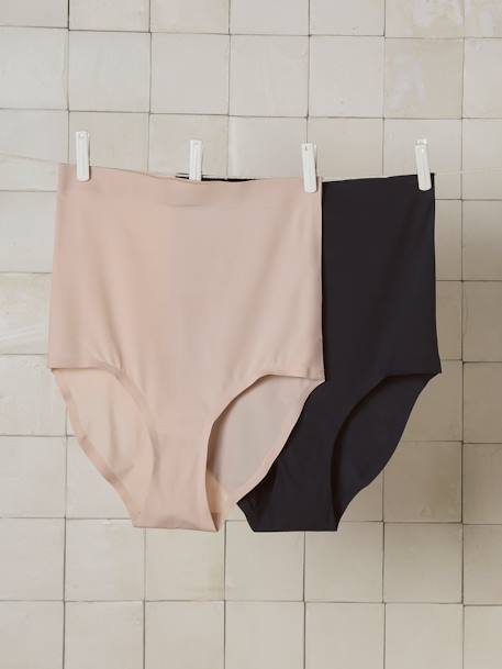 Lot de 2 culottes taille haute maternité beige - vertbaudet enfant 