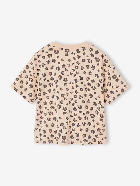 T-shirt fille imprimé manches courtes anthracite+beige+jaune pâle+sable - vertbaudet enfant 