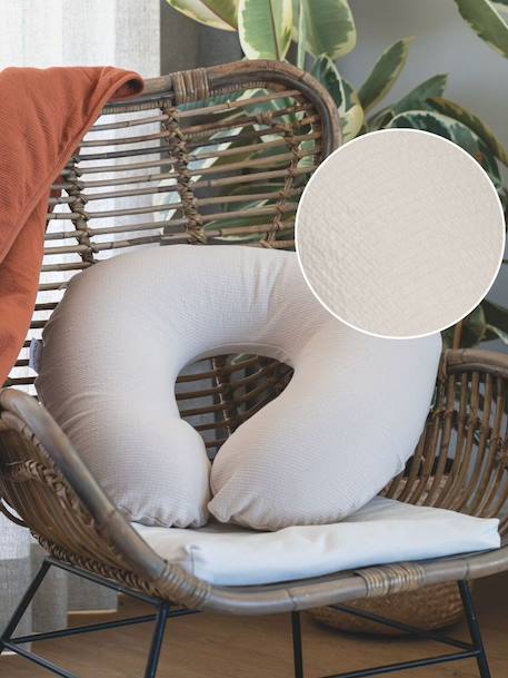 Borstvoedingskussen Softy Tetra beige+beige, bedrukt+groen - vertbaudet enfant 