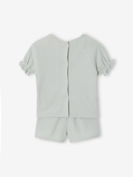 Lot 2 pyjashorts fille pratique vert sauge - vertbaudet enfant 