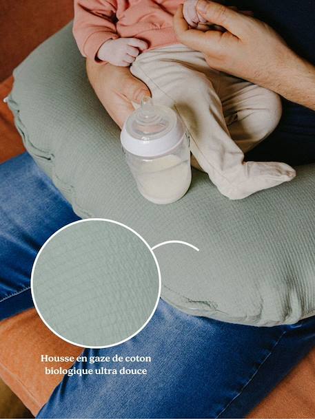 Coussin d'allaitement Softy Tetra beige+beige imprimé+vert - vertbaudet enfant 