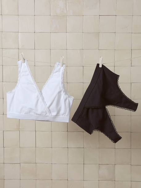 Set van 2 beha's borstvoeding zwangerschap wit - vertbaudet enfant 